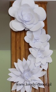 kwiaty papierowe dekoracje weselne